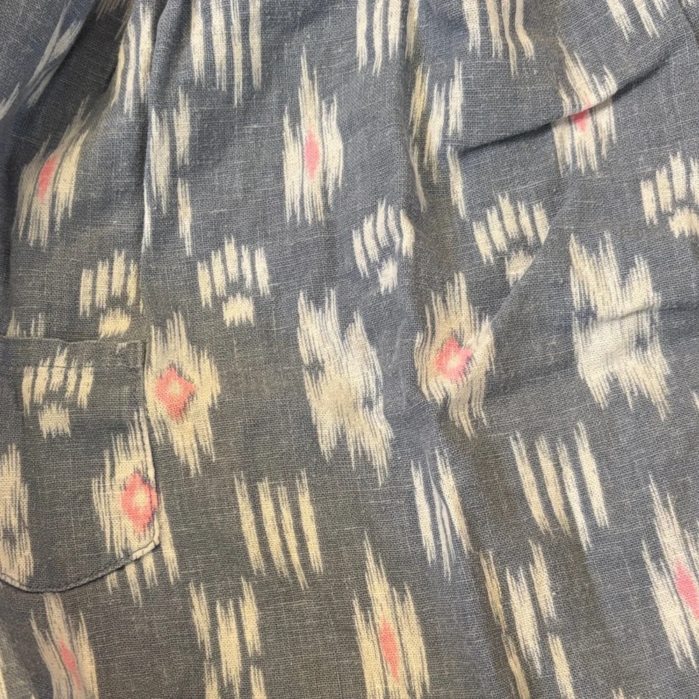 Carter's Blue Ikat Pocket Dress with Pink Accents